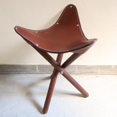 画像1: RORAN レザーハンティングチェア BROWN (1)