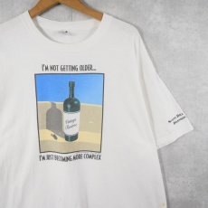 画像1: 90's Chris's Stuff "I'M NOT GETTING OLDER..." ワインプリントTシャツ XL (1)