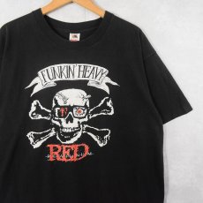 画像1: 90's USA製 "FUCKIN' HEAVY" スカルプリントTシャツ BLACK XL (1)