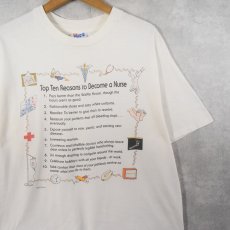画像1: 90's Wild Cotton USA製 "Top Ten Reasons to Become a Nurse" プリントTシャツ L (1)