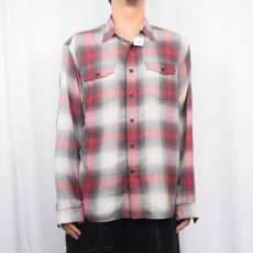 画像2: 2013AW Patagonia "ORGANIC COTTON" オンブレーチェック柄 コットン×ポリエステルシャツ M (2)