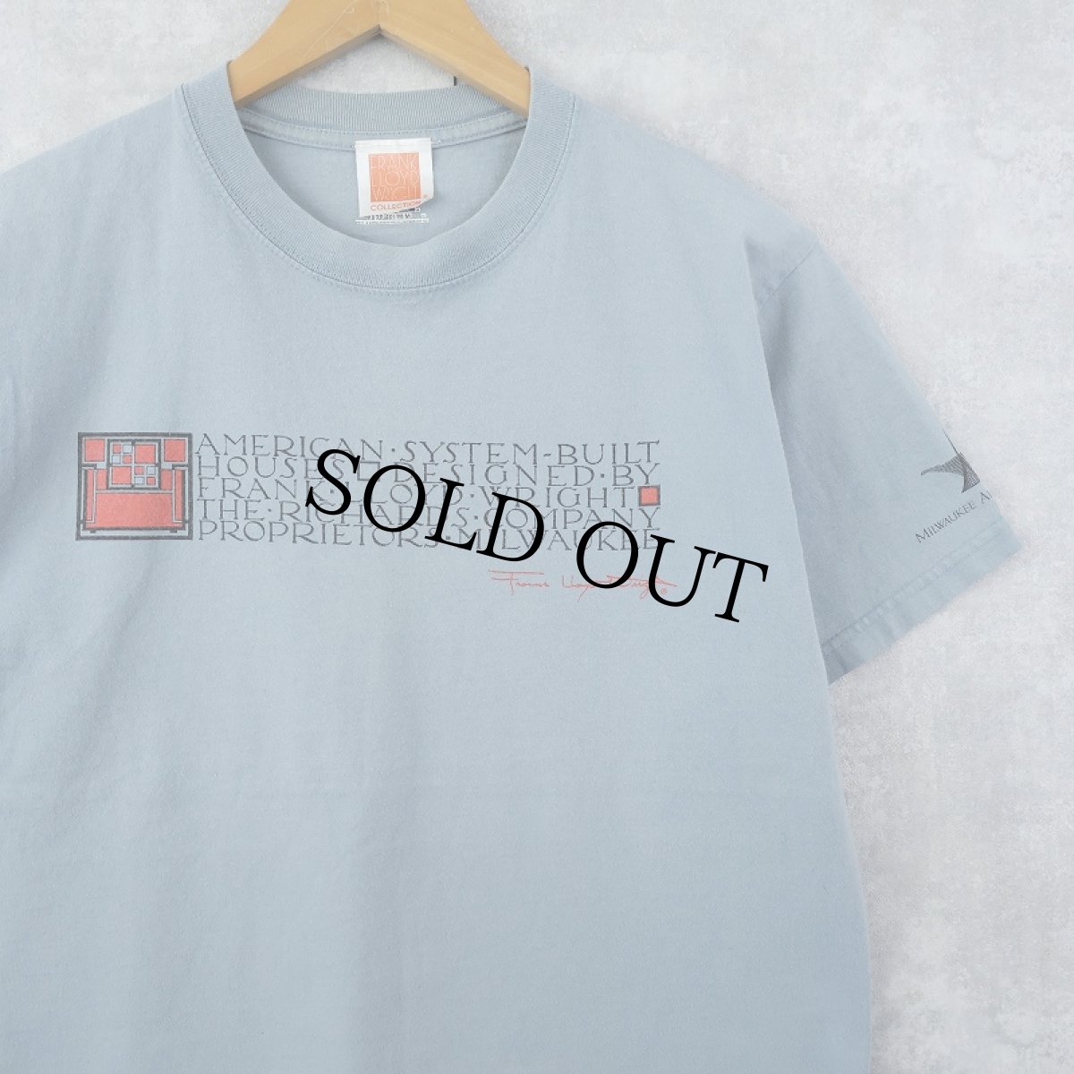 画像1: FRANK LLOYD WRIGHT 建築家プリントTシャツ M (1)