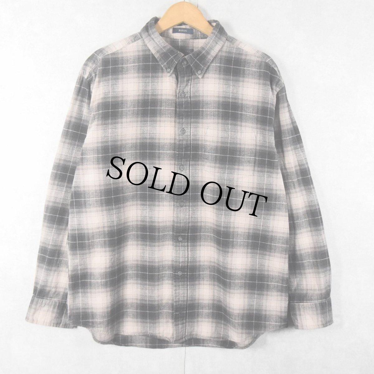 画像1: PENDLETON "MASON" オンブレーチェック柄 コットンボタンダウンシャツ XL (1)