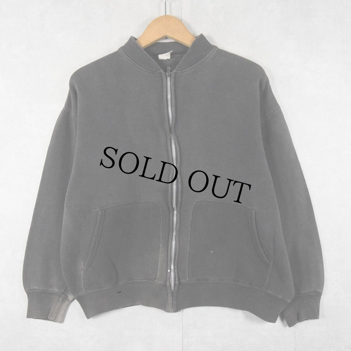 画像1: 50's SPORTSWEAR セパポケ フルジップスウェット BLACK L (1)