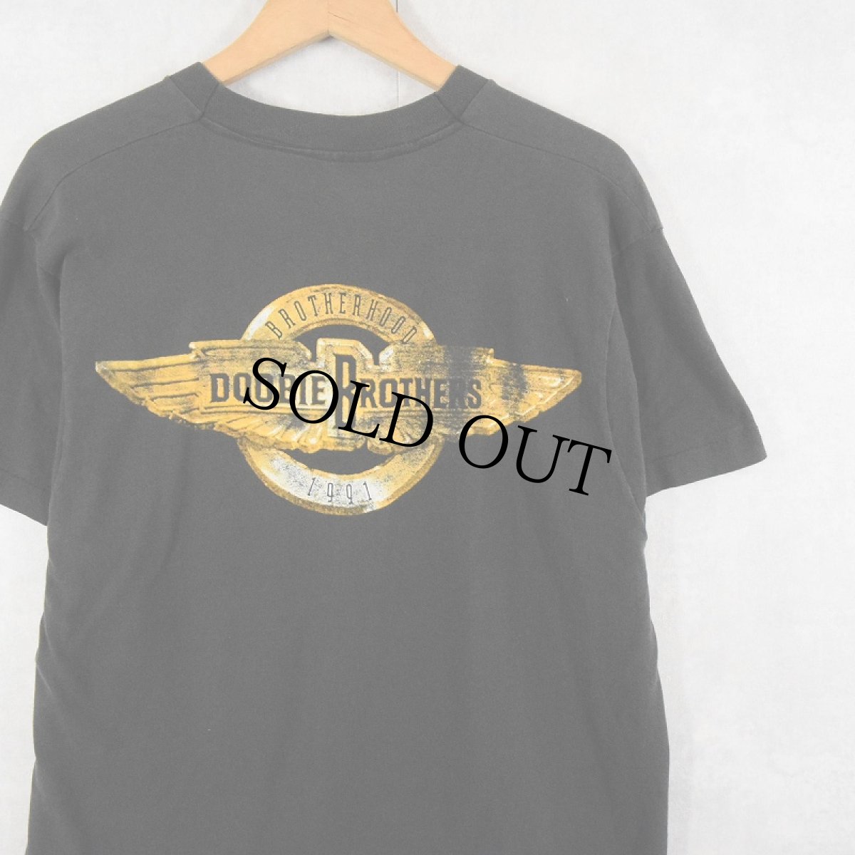 画像2: 70's The Doobie Brothers "Brotherhood" ロックバンドプリントTシャツ BLACK XL (2)