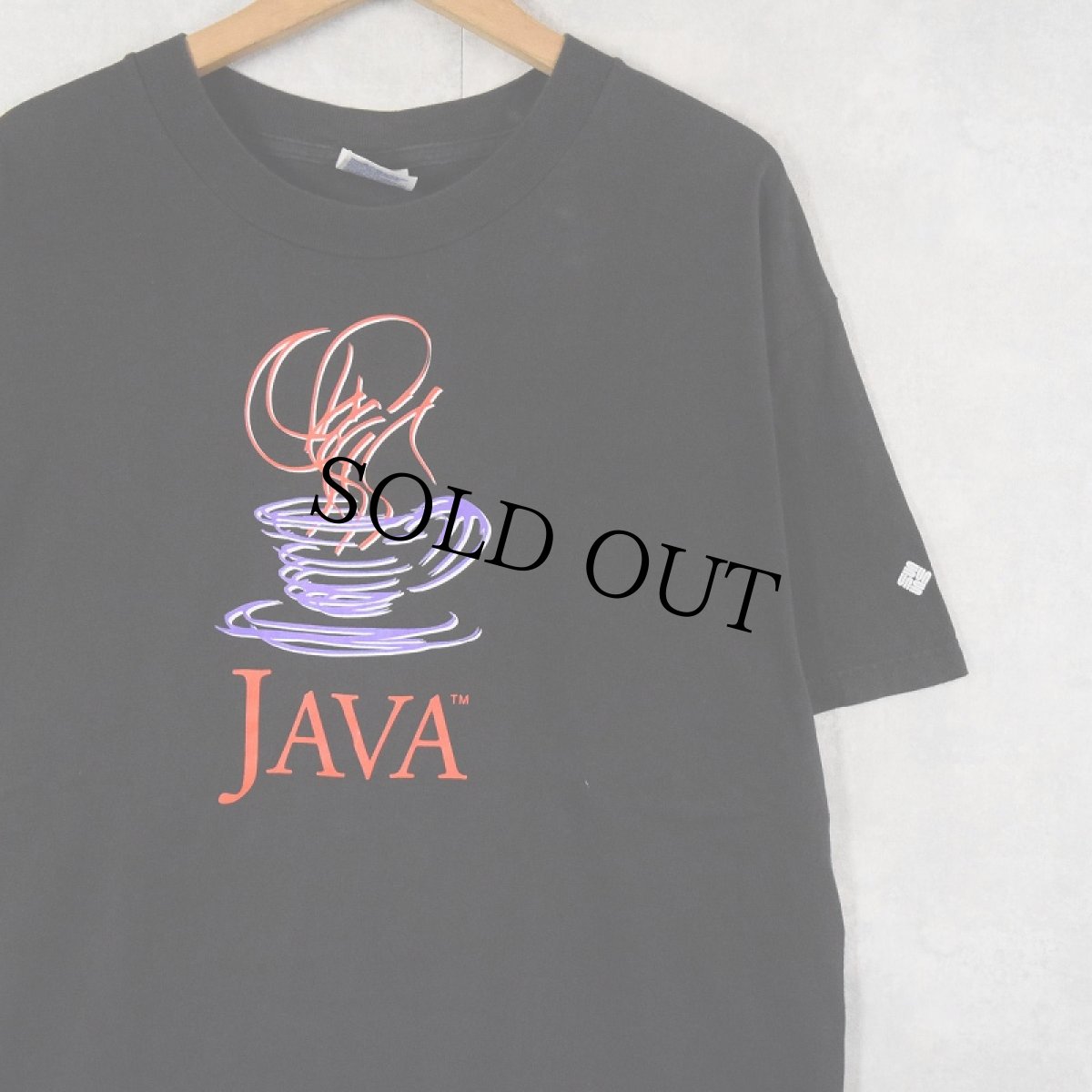 画像1: 90's Sun microsystems CANADA製 "JAVA" 企業プリントTシャツ BLACK L (1)