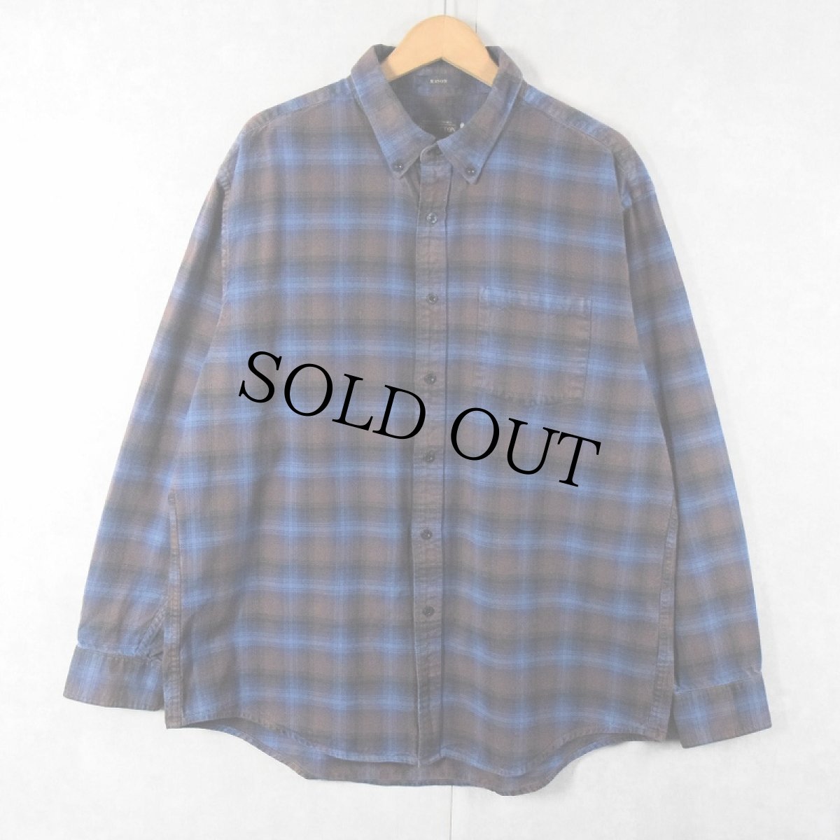 画像1: PENDLETON "MASON" オンブレーチェック柄 コットンボタンダウンシャツ XL (1)