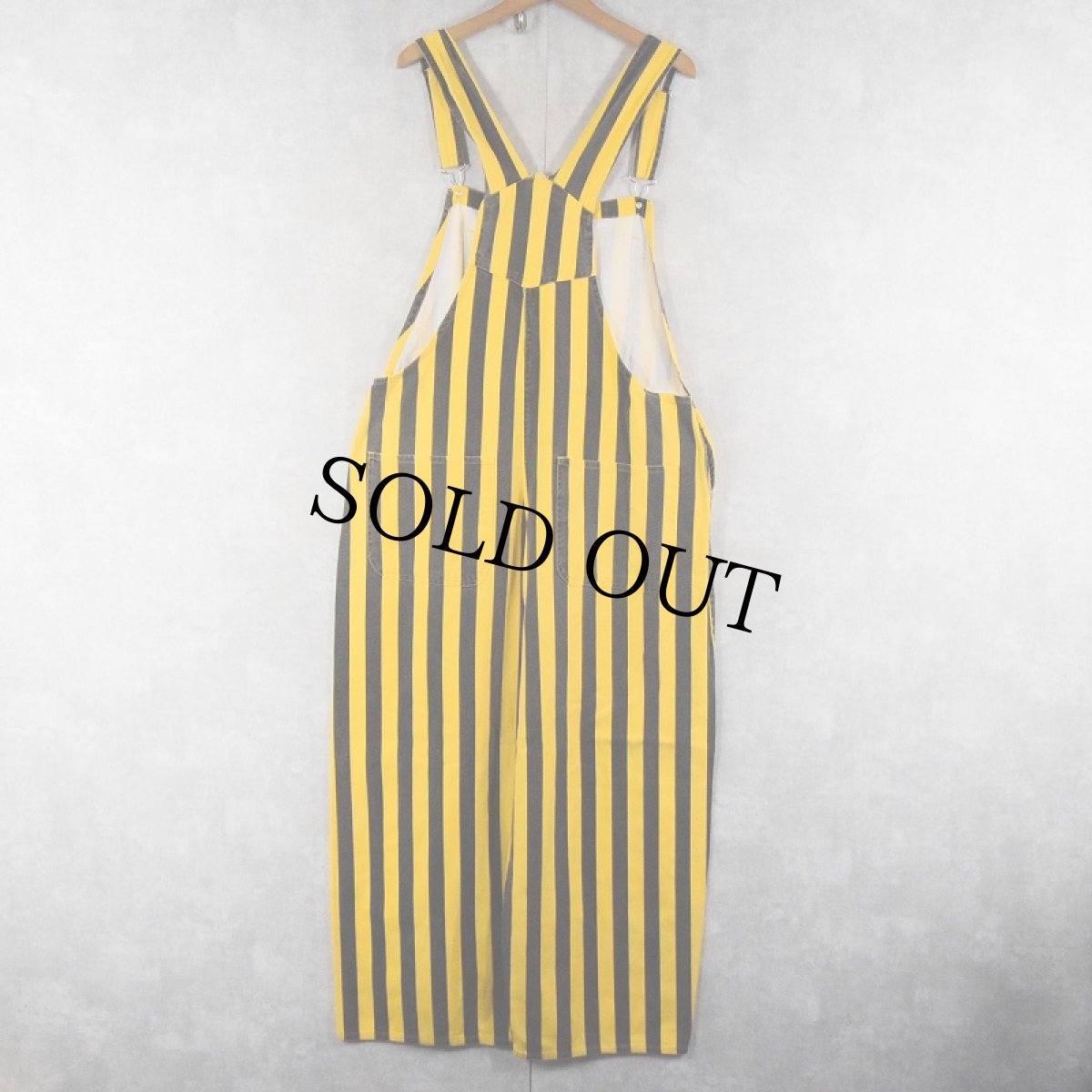 画像3: 90's GAME BIBS ストライプ柄 オーバーオール L (3)