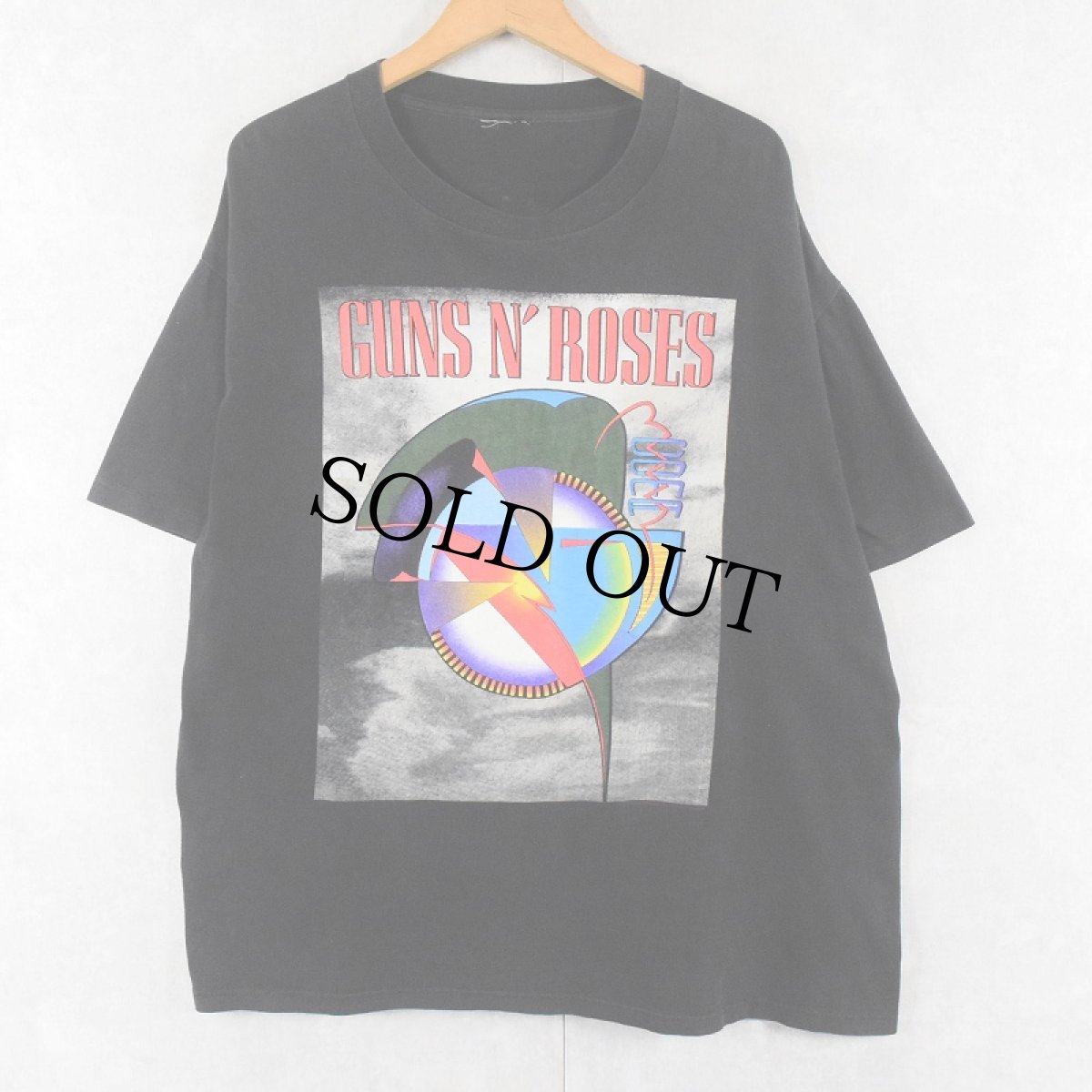 画像1: 1992 GUNS N' ROSES "COMA" ロックバンドツアーTシャツ BLACK (1)