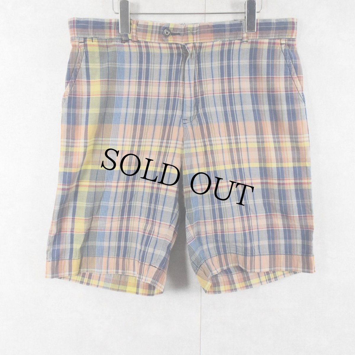画像1: POLO Ralph Lauren インディアンマドラスチェック柄 コットンショーツ W34 (1)