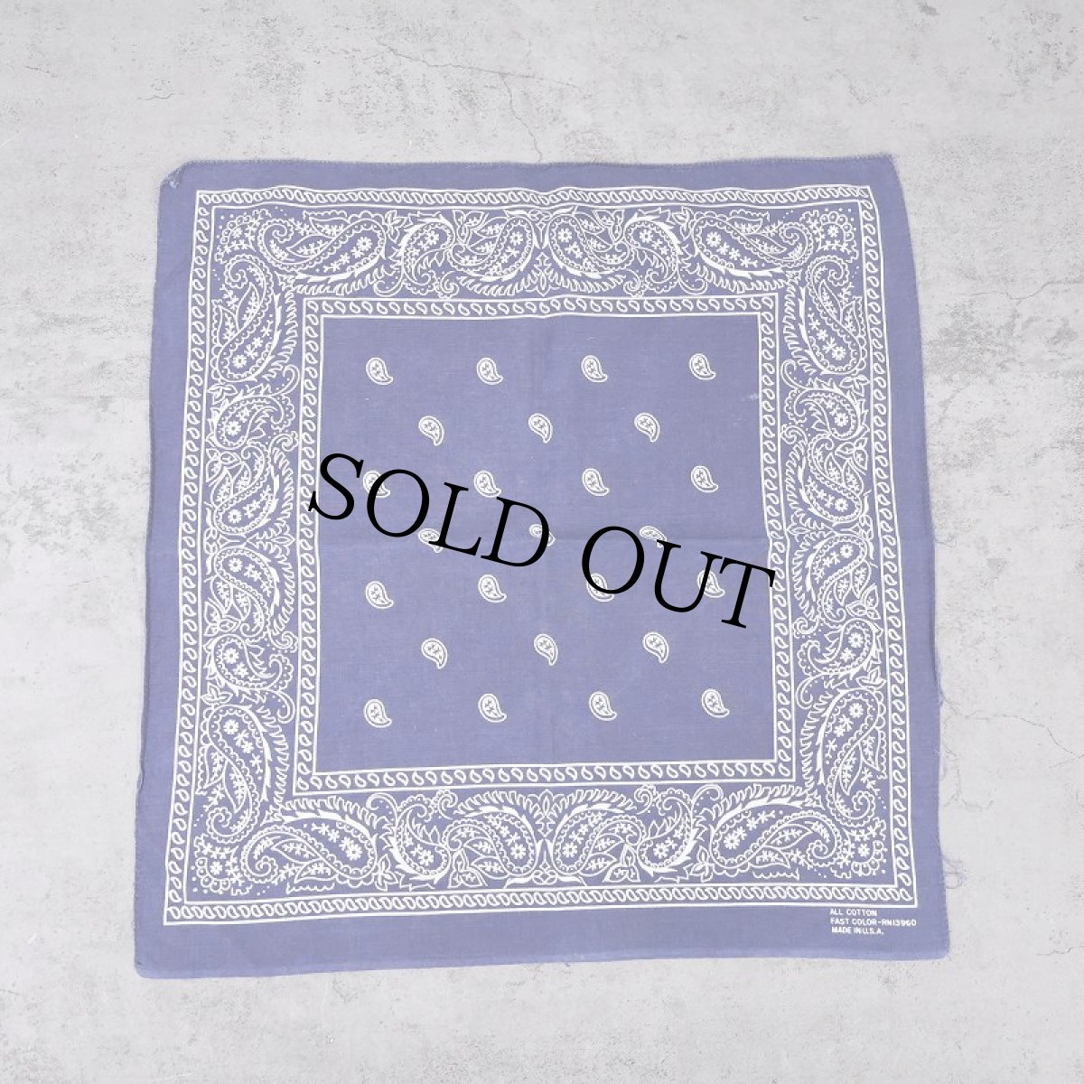 画像2: 70's FAST COLOR ペイズリー柄 バンダナ NAVY (2)