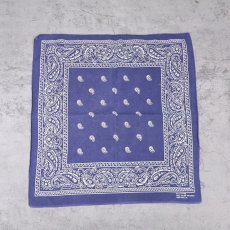 画像2: 70's FAST COLOR ペイズリー柄 バンダナ NAVY (2)