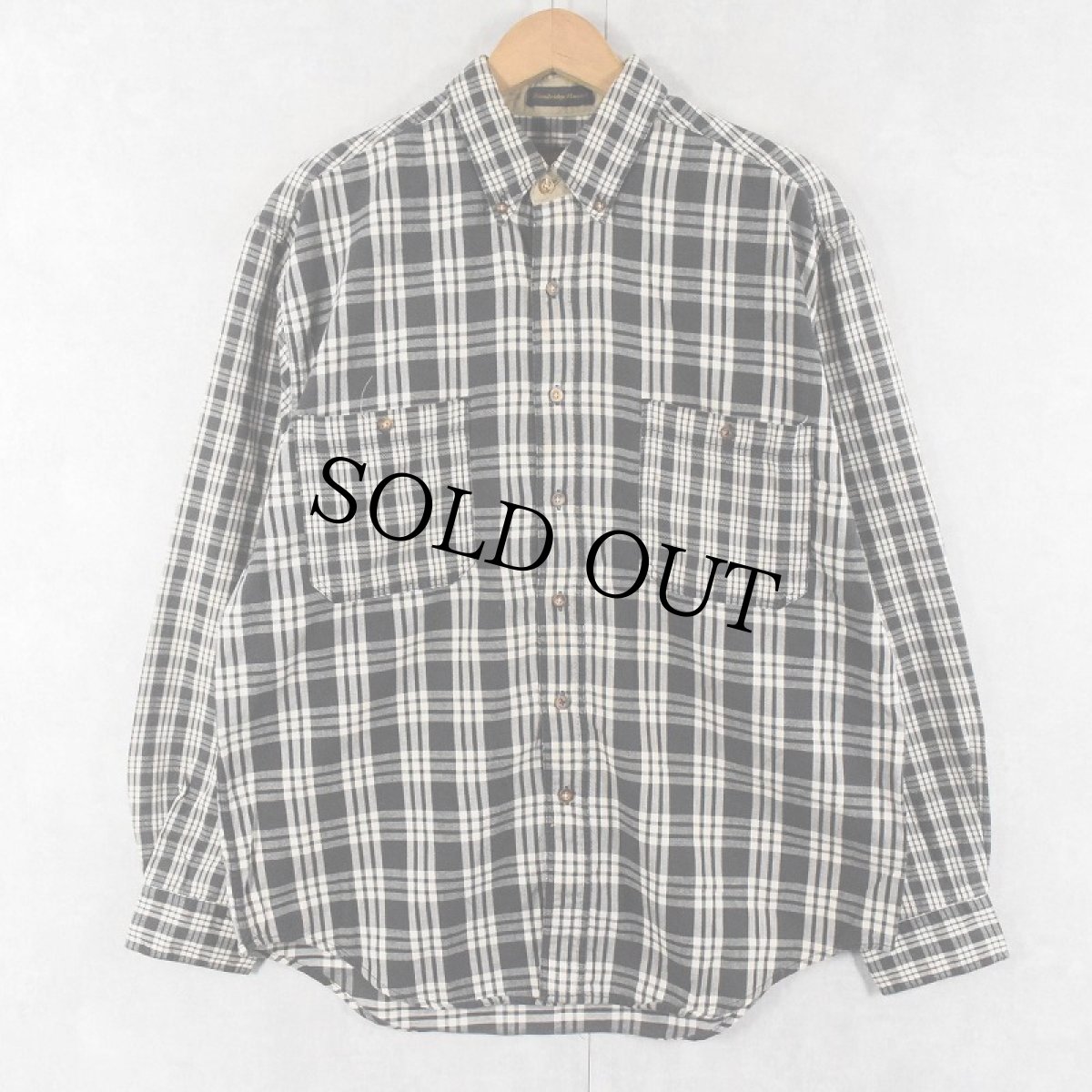 画像1: 80~90's Eddie Bauer "Bainbridge Flannel" チェック柄 コットンシャツ L (1)