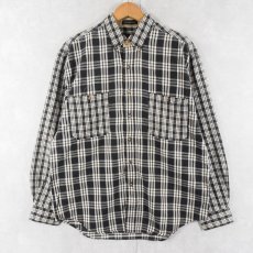 画像1: 80~90's Eddie Bauer "Bainbridge Flannel" チェック柄 コットンシャツ L (1)