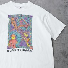 画像1: 90's LEGO USA製 "BORN TO BUILD" 企業プリントTシャツ XL (1)