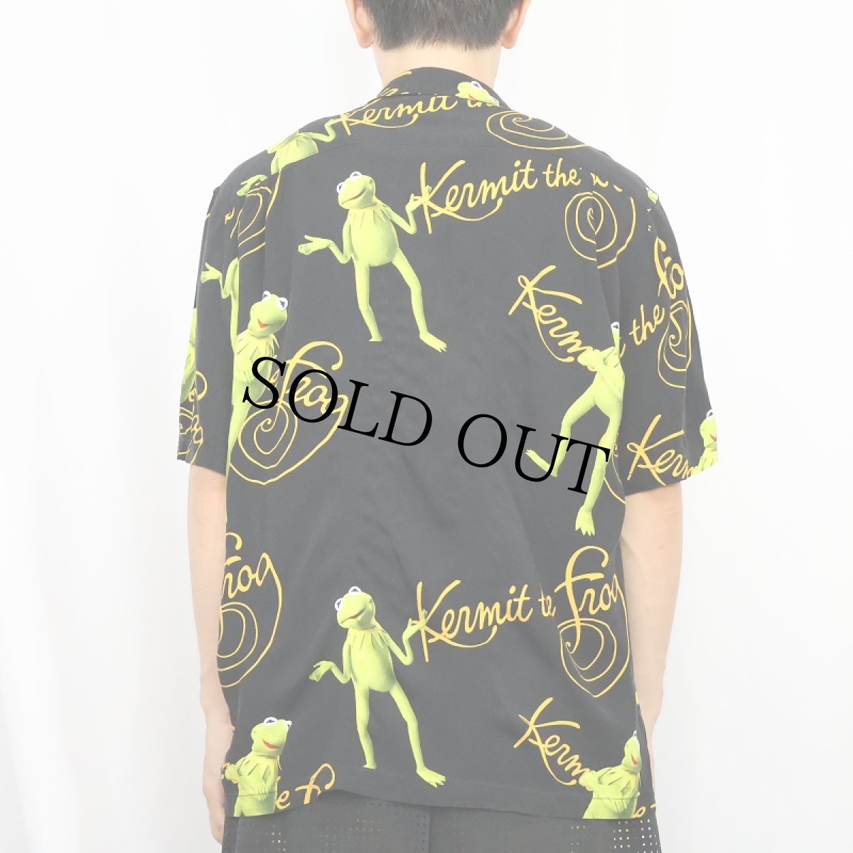 画像3: Disney Kermit キャラクター総柄 レーヨンオープンカラーシャツ (3)