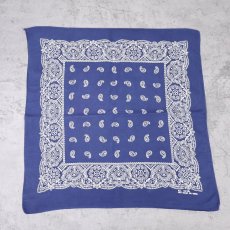 画像2: 60's FAST COLOR ペイズリー柄 バンダナ NAVY (2)
