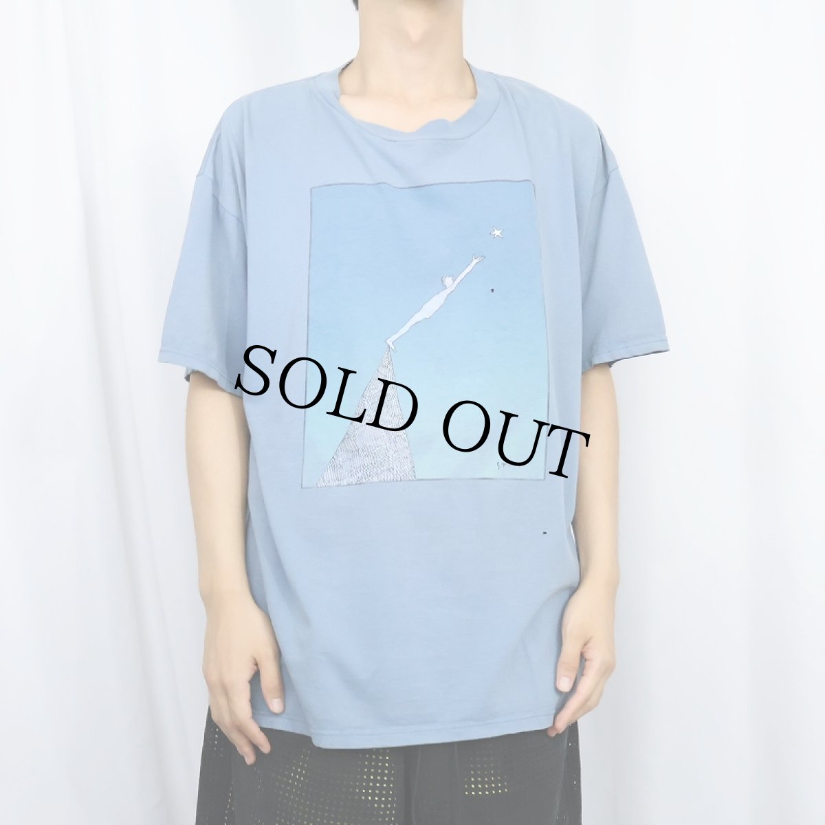 画像2: 90's〜 Richard Stine "Man Reaching For A Star" アートプリントTシャツ XL (2)