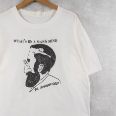 画像1: 90's Sigmund Freud "WHAT'S ON A MAN'S MIND" 騙し絵アートプリントTシャツ (1)
