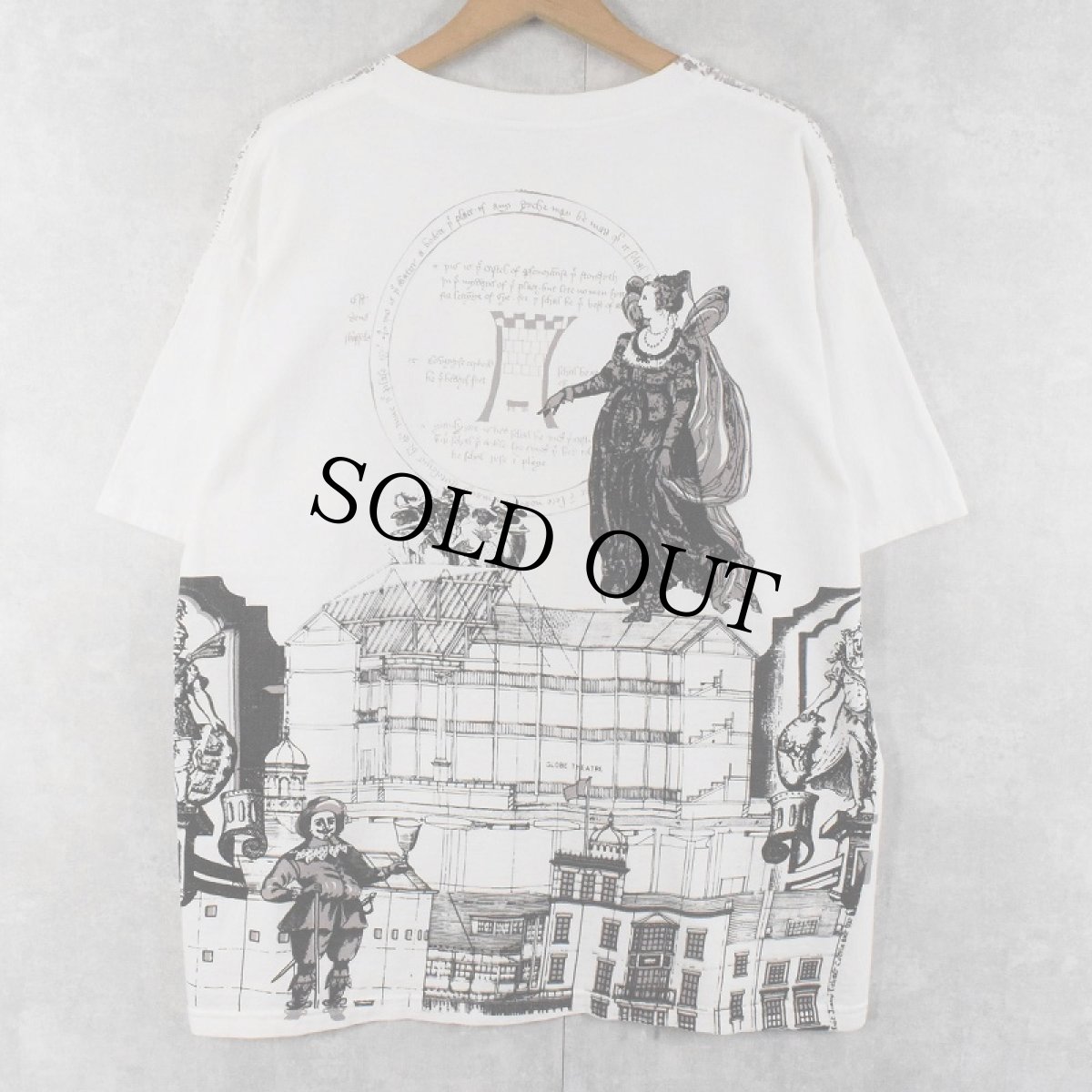 画像2: 【SALE】 William Shakespeare "The Globe" 作家大判プリントTシャツ (2)