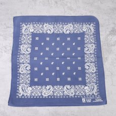 画像2: 80's PARIS ACCESSORIES,INC. USA製 ペイズリー柄 バンダナ NAVY (2)