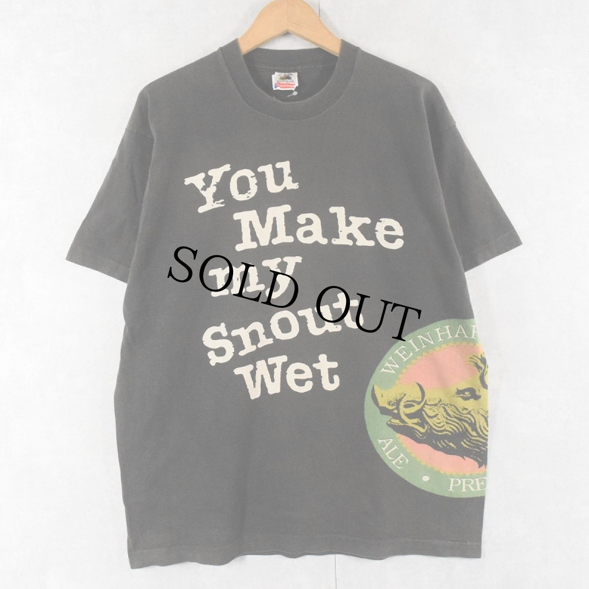 画像1: 90's Weinhard's USA製 "You Make my Snout Wet" ビールメーカー プリントTシャツ XL (1)