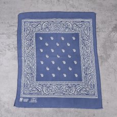 画像2: 80's PARIS ACCESSORIES,INC. USA製 ペイズリー柄 バンダナ NAVY (2)