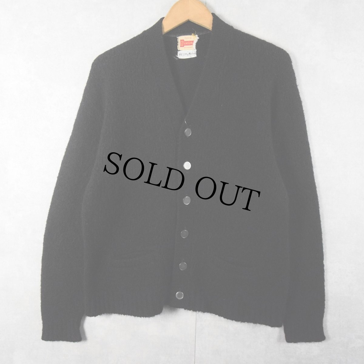 画像1: 60's DUNSON モヘアニットカーディガン BLACK (1)