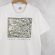 画像1: 90's Keith Haring by ANNIE LEIBOVITZ USA製 フォトアートプリントTシャツ L (1)