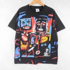 画像1: 90's Miles Davis USA製 "Headshot III" ジャズミュージシャン アートプリントTシャツ BLACK L (1)