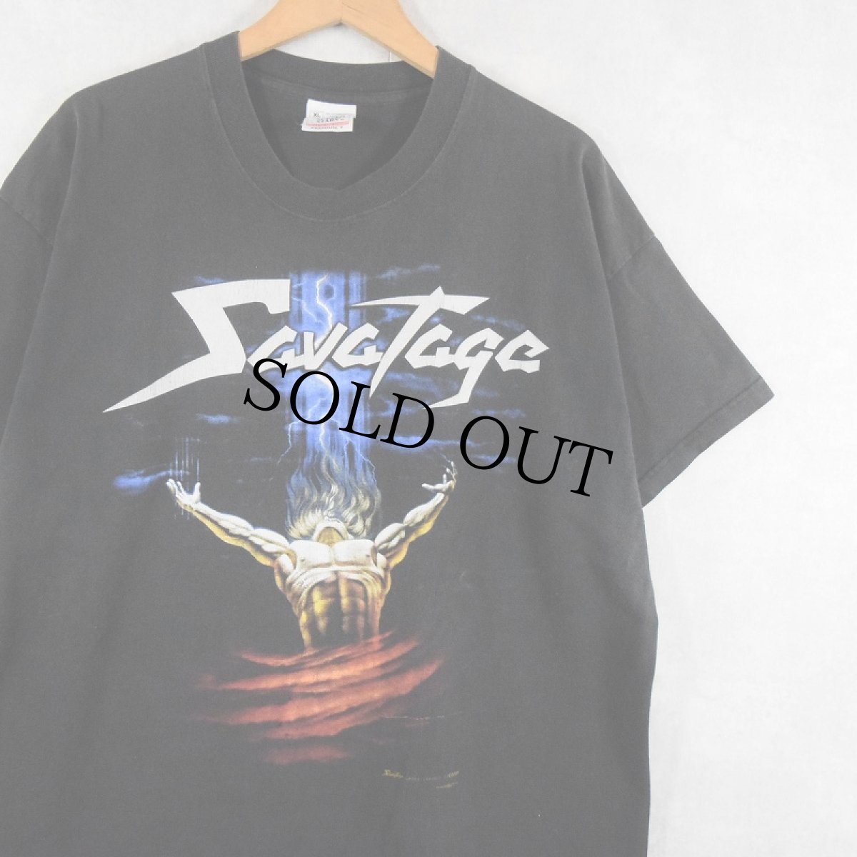 画像1: SAVATAGE ヘヴィメタル・バンド プリントTシャツ BLACK XL (1)