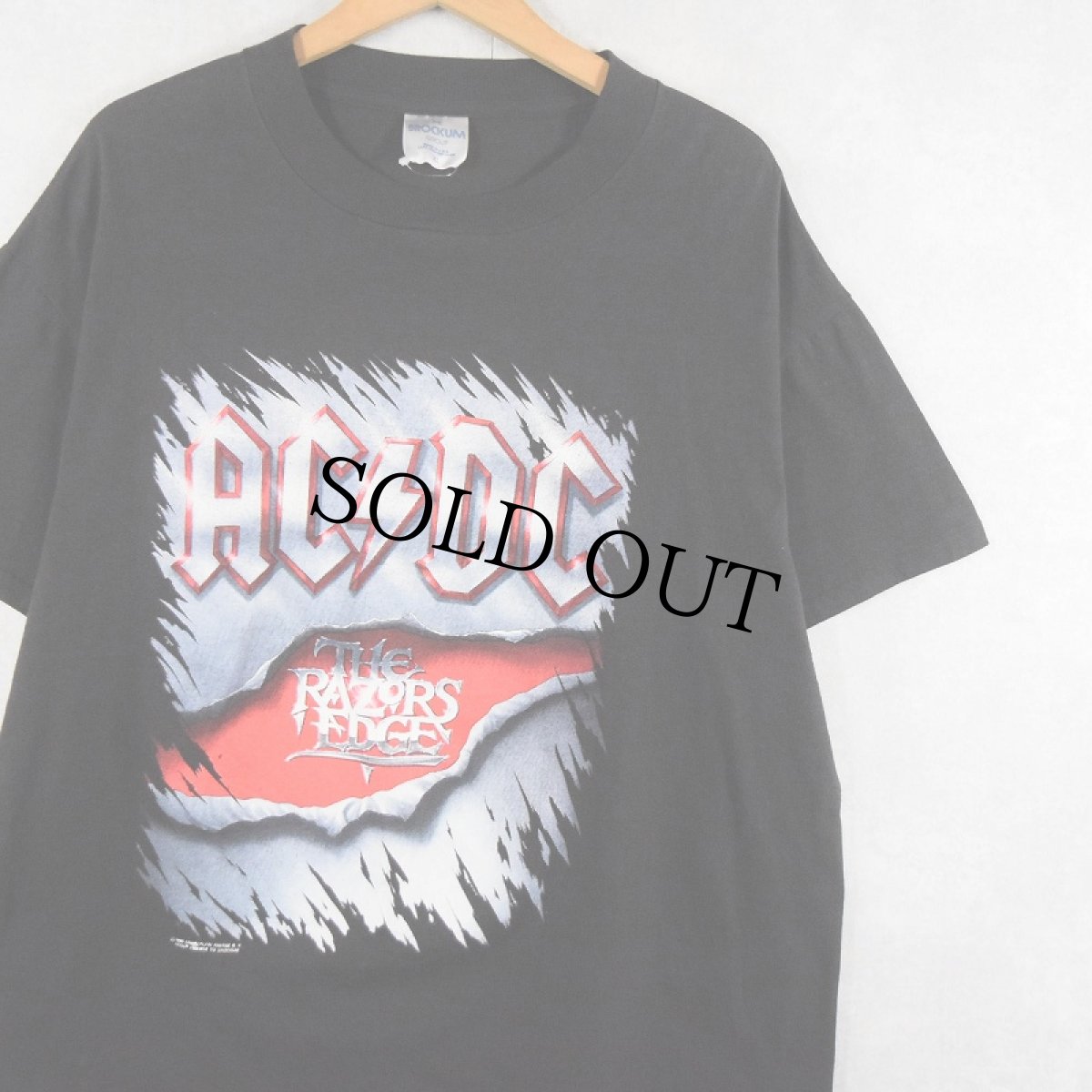 画像1: 90's AC/DC USA製 "THE RAZORS EDGE" ロックバンドツアーTシャツ BLACK XL (1)