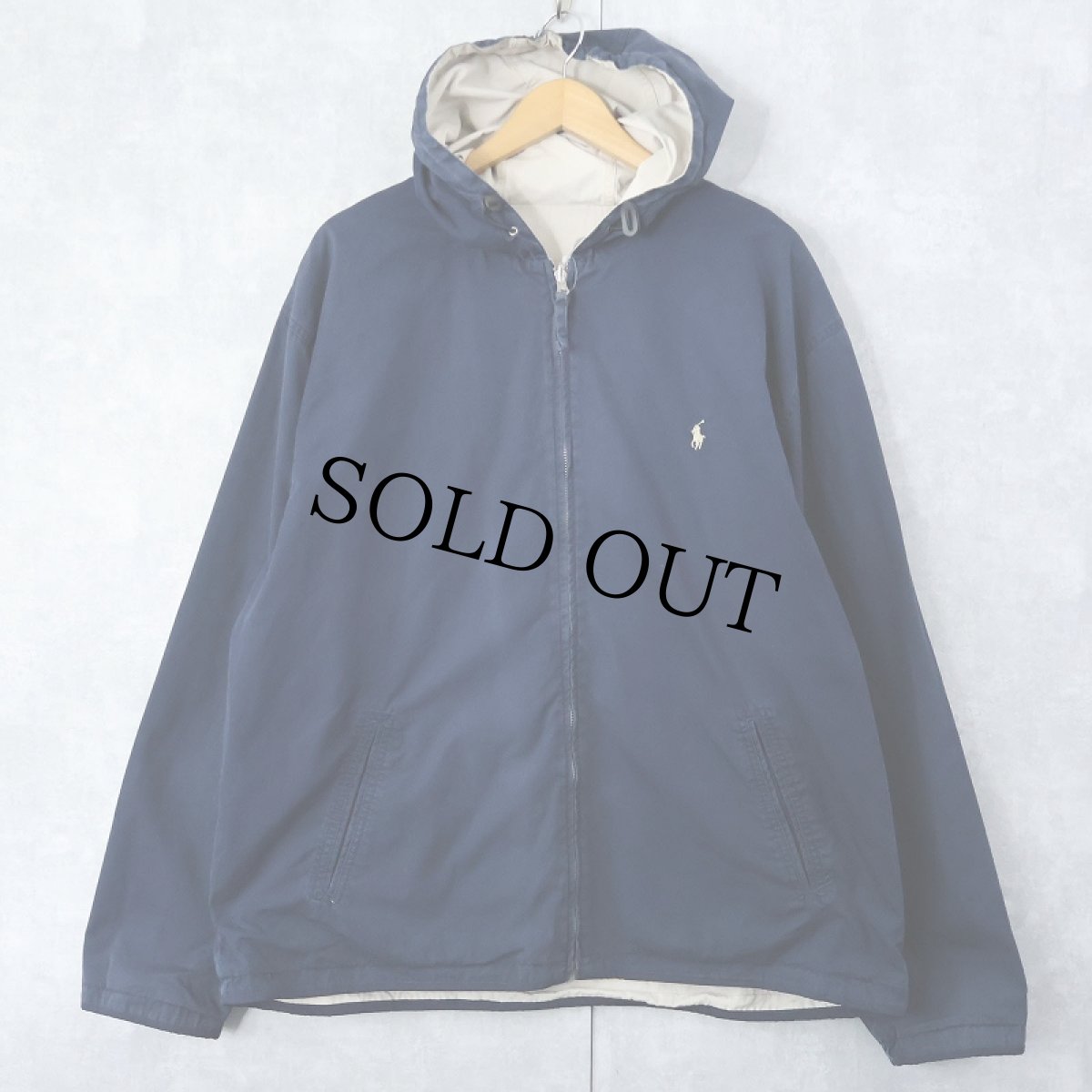 画像1: POLO Ralph Lauren リバーシブル コットンパーカー XL (1)