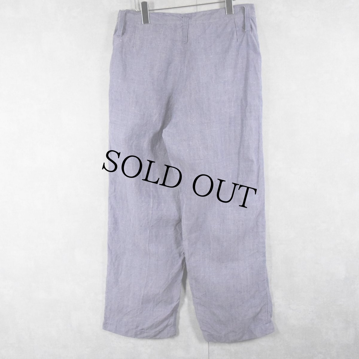 画像2: 50〜60's FRENCH MILITARY リネンセーラーパンツ "ワンウォッシュ" DEADSTOCK【W32 L29】 (2)