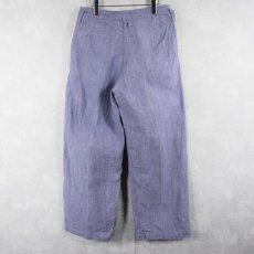 画像2: 50〜60's FRENCH MILITARY リネンセーラーパンツ "ワンウォッシュ" DEADSTOCK 【W30 L28】 (2)