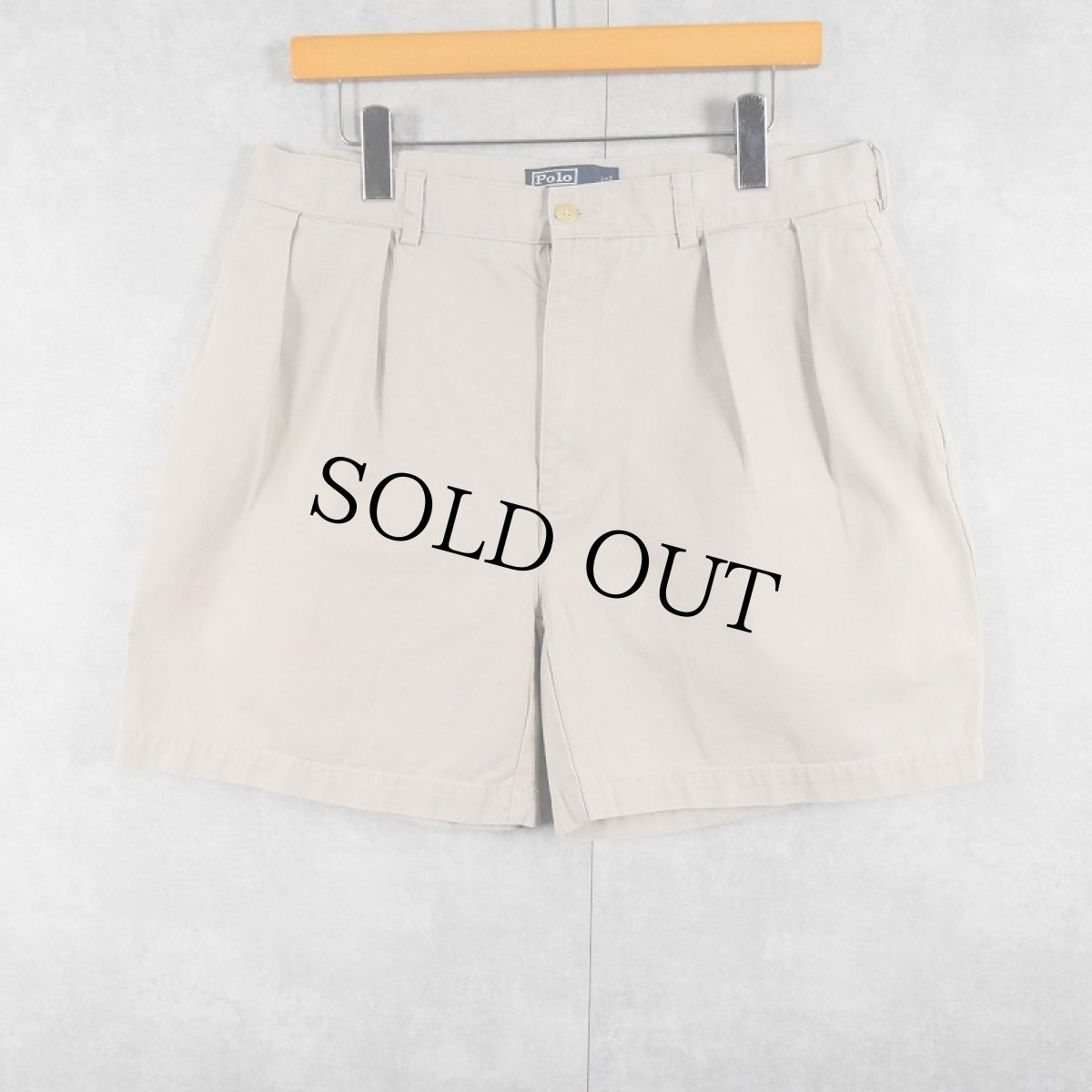画像1: POLO Ralph Lauren "POLO CHINO" 2タック コットンチノショーツ W35 (1)