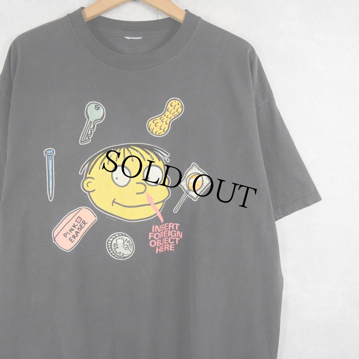 画像1: 2000's THE SIMPSONS "ralph wiggum" キャラクタープリントTシャツ BLACK  (1)