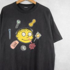 画像1: 2000's THE SIMPSONS "ralph wiggum" キャラクタープリントTシャツ BLACK  (1)