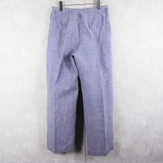 画像2: 50〜60's FRENCH MILITARY リネンセーラーパンツ "ワンウォッシュ" DEADSTOCK【W29 L28】 (2)