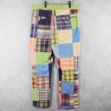画像2: 70's チェック柄 パッチワークパンツ W36 (2)