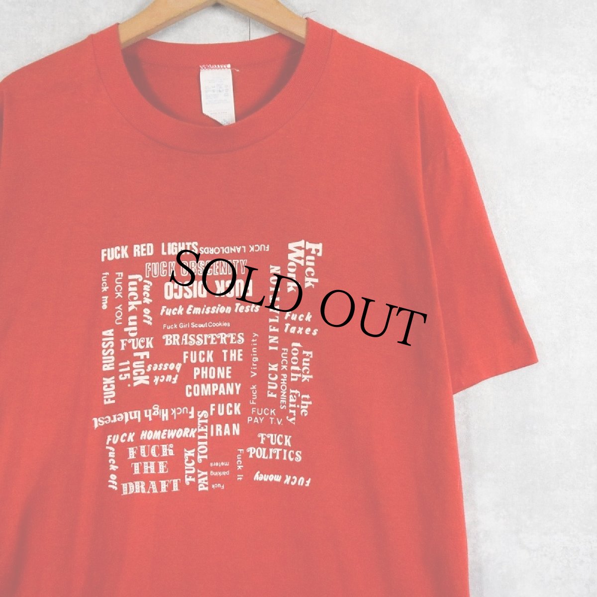 画像1: 90's FUCK... USA製 FワードプリントTシャツ XXL (1)