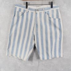 画像3: 90's Wrangler USA製 ストライプ柄 デニムショーツ W36 (3)