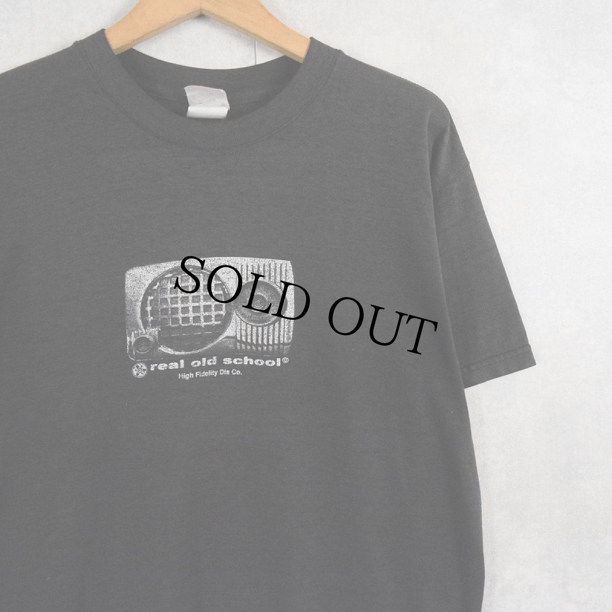 画像1: High Fidelity Dis Co. "real old school" ミュージックプリントTシャツ BLACK M (1)