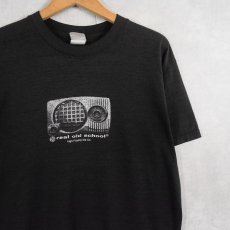 画像1: High Fidelity Dis Co. "real old school" ミュージックプリントTシャツ BLACK M (1)