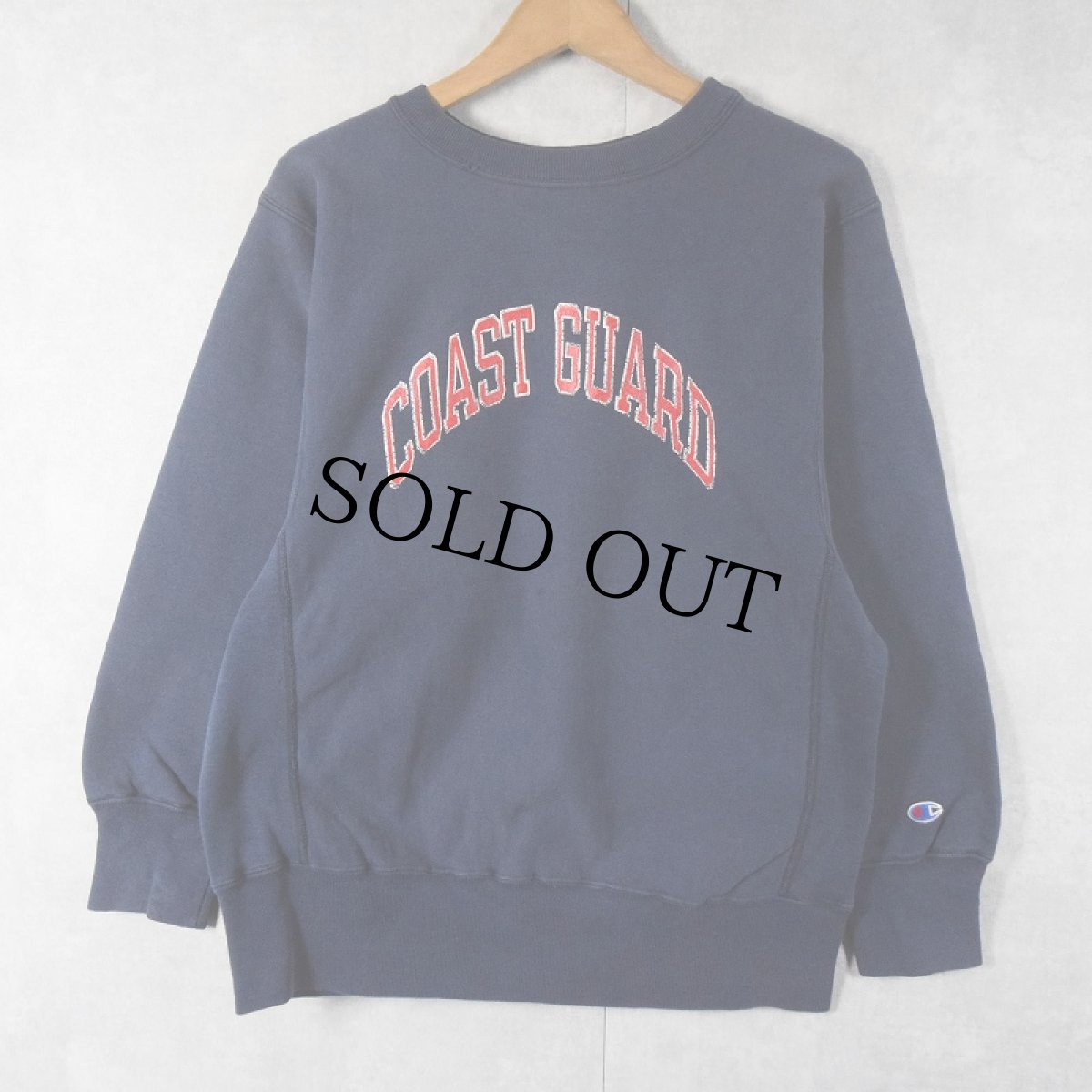 画像1: 80's Champion REVERSE WEAVE USA製 トリコタグ "COAST GUARD" プリントスウェット NAVY M (1)