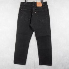画像2: 2000's Levi's 505 REGULAR FIT STRAIGHT LEG USA製 "サルファブラック" ブラックデニムパンツ W33 (2)