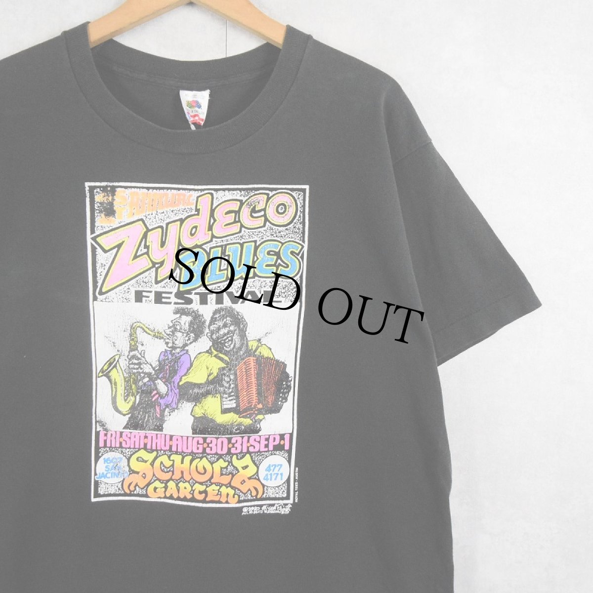 画像1: 90's Zydeco Blues Festival USA製 ミュージックフェスティバル プリントTシャツ BLACK XL (1)