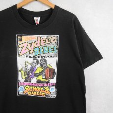 画像1: 90's Zydeco Blues Festival USA製 ミュージックフェスティバル プリントTシャツ BLACK XL (1)