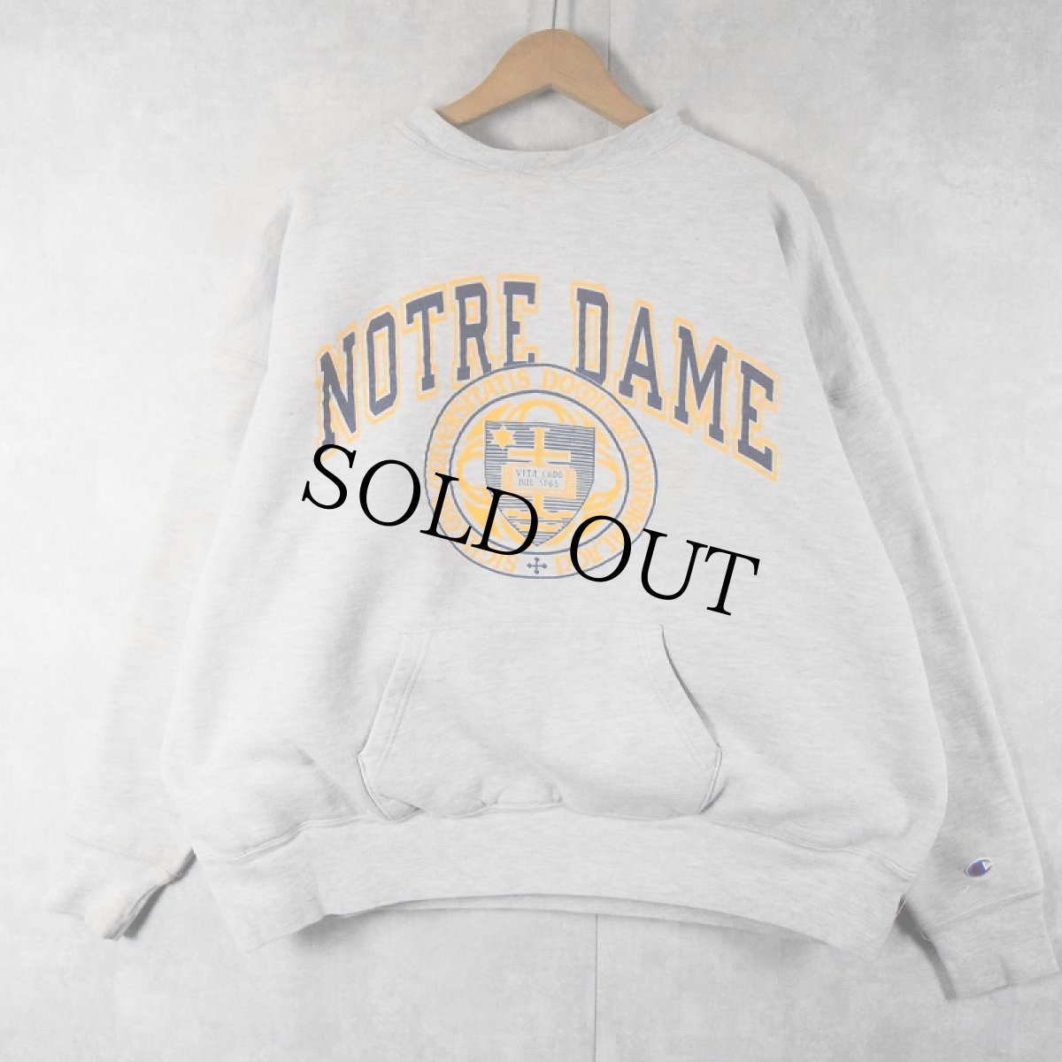 画像1: 80〜90's Champion REVERSE WEAVE USA製 トリコタグ "NORTRE DAME" ダブルフェイス スウェット XXL (1)