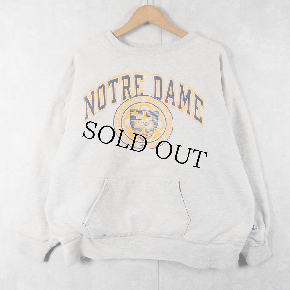 画像1: 80〜90's Champion REVERSE WEAVE USA製 トリコタグ "NORTRE DAME" ダブルフェイス スウェット XL (1)